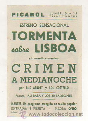 Cine: TORMENTA SOBRE LISBOA. CINE PICAROL. - Foto 2