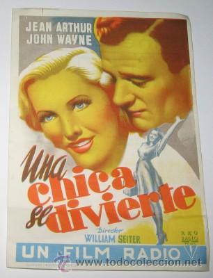 Cine: FOLLETO O PROGRAMA DE MANO DE UNA CHICA SE DIVIERTE, CON PUBLICIDAD DEL CINE GADES DE C&Aacute;DIZ