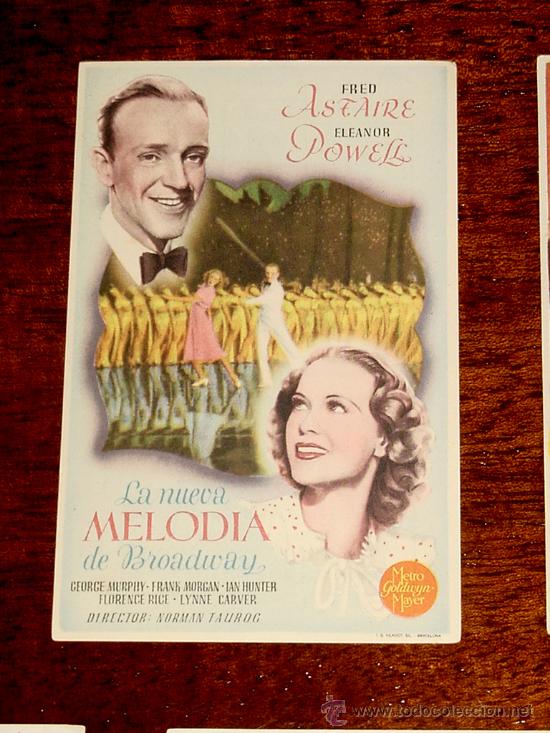 Kino: PROGRAMA DE CINE LA NUEVA MELODIA DE BROADWAY  - CON PUBLICIDAD DE CINE DELICIAS - VILLANUEVA DE LA