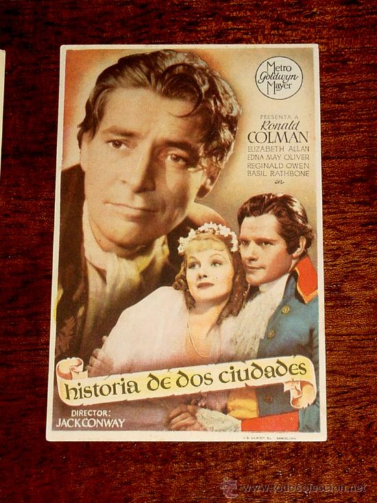 Kino: PROGRAMA DE CINE HISTORIA DE DOS CIUDADES - CON PUBLICIDAD DE CINE DELICIAS - VILLANUEVA DE LA SERE