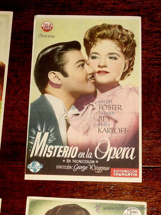 Kino: PROGRAMA DE CINE MISTERIO EN LA OPERA - CON PUBLICIDAD DE CINE RIALTO.