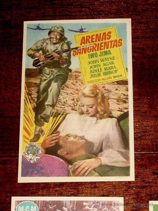 Kino: PROGRAMA DE CINE ARENAS SANGRIENTAS - CON PUBLICIDAD DE CINE RIALTO - VILLANUEVA DE LA SERENA.