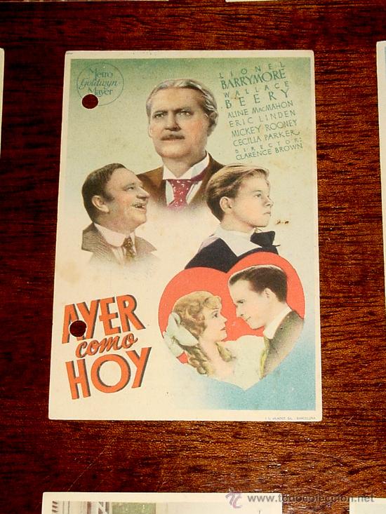 Flyers Publicitaires de Films Anciens: ANTIGUO PROGRAMA DE CINE AYER COMO HOY - CON PUBLICIDAD DE CINE JOFRE