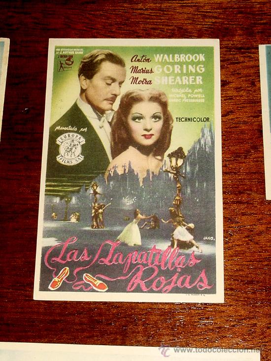 Flyers Publicitaires de Films Anciens: ANTIGUO PROGRAMA DE CINE LAS ZAPATILLAS ROJAS - CON PUBLICIDAD DE CINEN FLORIDA.