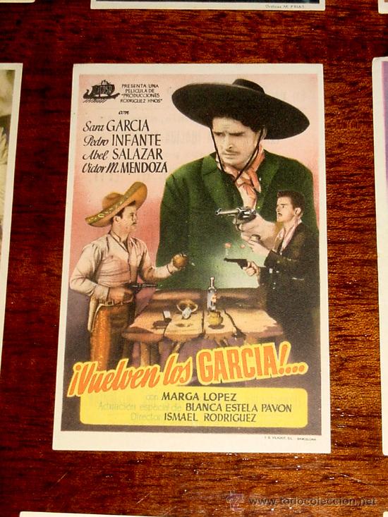 Flyers Publicitaires de Films Anciens: ANTIGUO PROGRAMA DE CINE VUELVEN LOS GARCIA - CON PUBLICIDAD DE CINE FLORIDA.