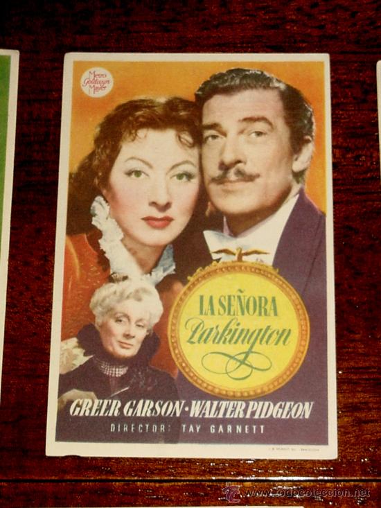 Flyers Publicitaires de Films Anciens: ANTIGUO PROGRAMA DE CINE LA SE&Ntilde;ORA PARKINGTON - CON PUBLICIDAD DE TEATRO MENACHO.
