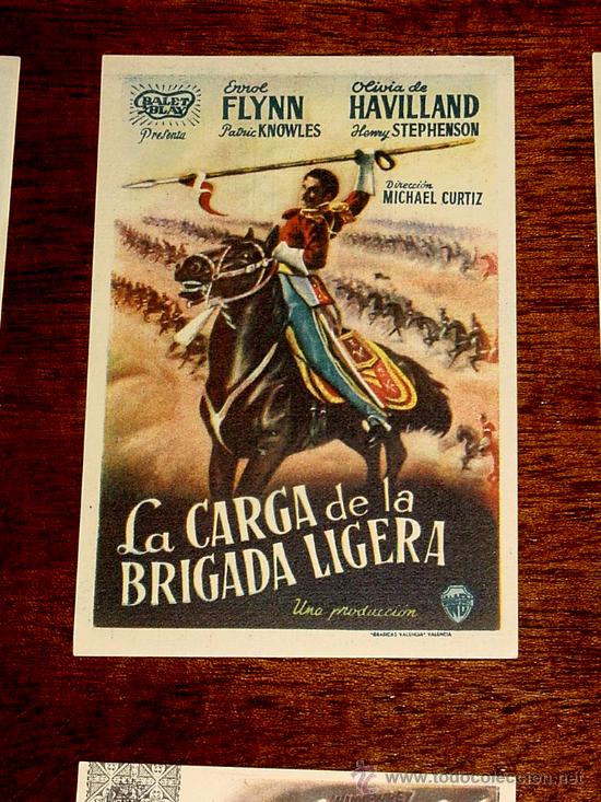 Cine: ANTIGUO PROGRAMA DE CINE LA CARGA DE LA BRIGADA LIGERA - SIN PUBLICIDAD. - Foto 1