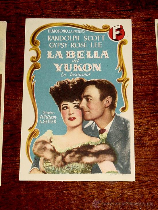 Cine: ANTIGUO PROGRAMA DE CINE LA BELLA DEL YUKON - SIN PUBLICIDAD. - Foto 1