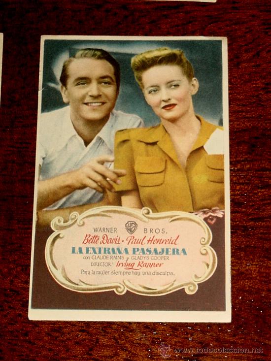 Folhetos de m&atilde;o de filmes antigos de cinema: ANTIGUO PROGRAMA DE CINE LA EXTRA&Ntilde;A PASAJERA - SIN PUBLICIDAD.