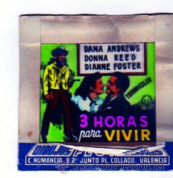 Folhetos de m&atilde;o de filmes antigos de cinema: CELULOIDE. CINE. DIBUJOS FLOR CLICHES. VALENCIA. 3 horas para vivir. Andrews, Foster