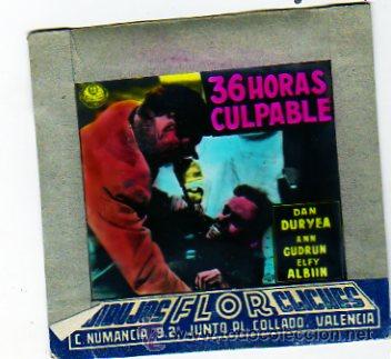 Folhetos de m&atilde;o de filmes antigos de cinema: CELULOIDE. CINE. DIBUJOS FLOR CLICHES. VALENCIA. 36 horas culpable.Duryea, Gudrun.