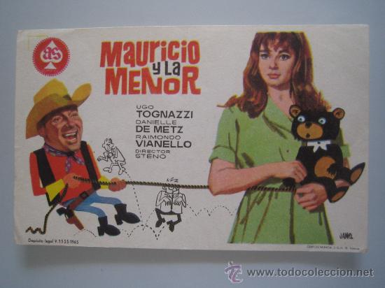 Folhetos de m&atilde;o de filmes antigos de cinema: mauricio y la menor as films - folleto de mano original estreno