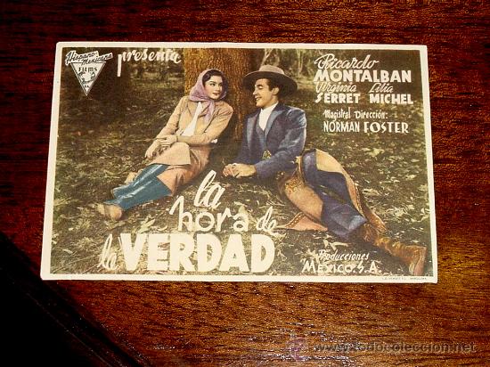Cine: ANTIGUO PROGRAMA DE CINE LA HORA DE LA VERDAD - CON PUBLICIDAD DE CINE MORA. - Foto 1