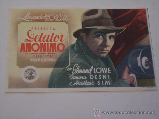 Cine: DELATOR ANONIMO (EDMUND LOWE / TAMARA DESNI) - Foto 1