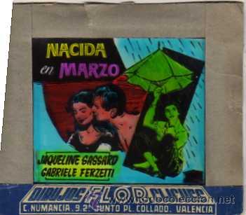 Folhetos de m&atilde;o de filmes antigos de cinema: CELULOIDE. CINE. DIBUJOS FLOR CLICHES. VALENCIA. Nacida en marzo. Sassaro,