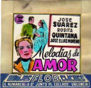 Folhetos de m&atilde;o de filmes antigos de cinema: CELULOIDE. CINE. DIBUJOS FLOR CLICHES. VALENCIA. Melodias de Amor. Suarez, Quintana, etc