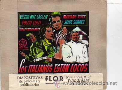 Folhetos de m&atilde;o de filmes antigos de cinema: CELULOIDE. CINE. DIBUJOS FLOR CLICHES. VALENCIA. Los italianos esta locos. Lulli. Suarez.