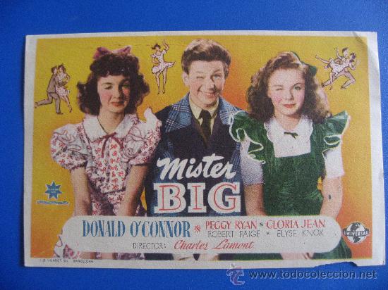 Cine: PROGRAMA DE MANO,MISTER BIG,DONALD OCONNOR.SIN PUBLICIDAD. - Foto 1