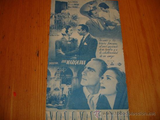 Cine: PROGRAMA CINE DOBLE - MALVALOCA - AMPARITO RIVELLES - ALFREDO MAYO Y MANUEL LUNA - Foto 2