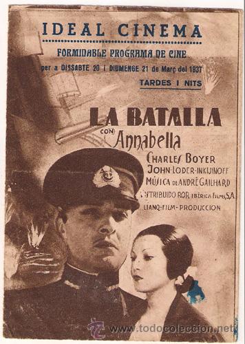 Cine: PTCC 504 LA BATALLA PROGRAMA DOBLE IBERICA ANNABELLA CHARLES BOYER JOHN LODER - Foto 1