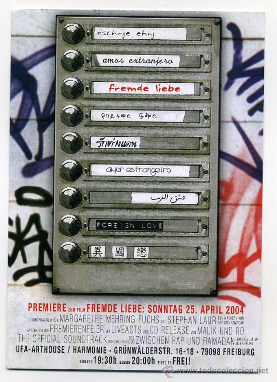 Foglietti di film di film antichi di cinema: AMOR EXTRANJERO, con Margarethe Mehring.