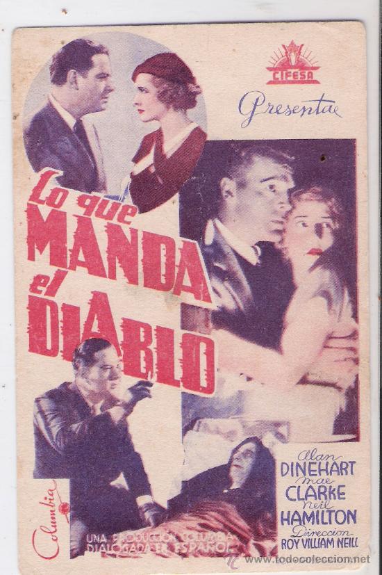 Cine: Z-- PROGRAMAS DE CINE--LO QUE MANDA EL DIABLO - Foto 1