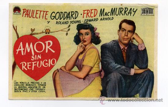 Foglietti di film di film antichi di cinema: AMOR SIN REFUGIO, con Fred MacMurray.