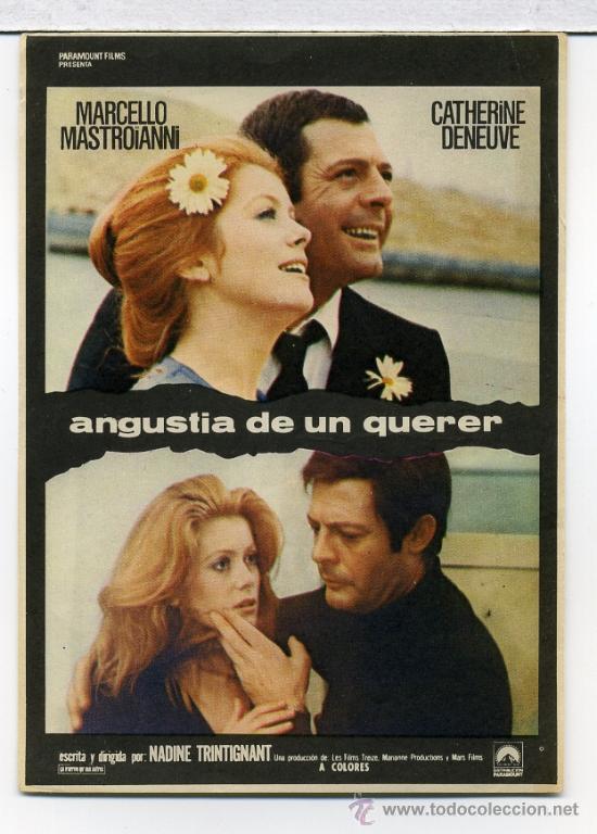 Flyers Publicitaires de Films Anciens: ANGUSTIA DE UN QUERER, con Marcello Mastrianni.