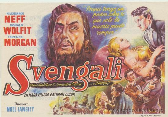 Cine: Svengali. Programa sencillo.  Cine Mari - Le&oacute;n 1957. - Foto 1