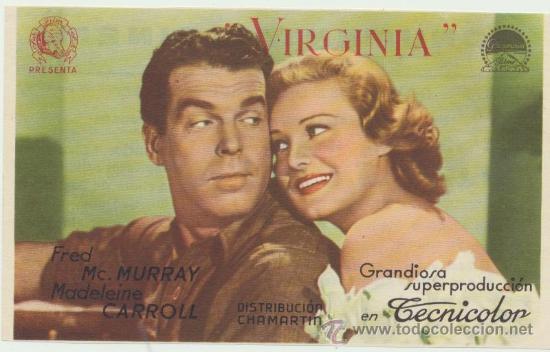 Cine: Virginia. Sencillo de Paramount. Monumental cinema 1946. &iexcl;IMPECABLE! - Foto 1