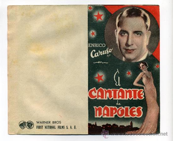 Flyers Publicitaires de Films Anciens: EL CANTATE DE NAPOLES, con Enrico Caruso.