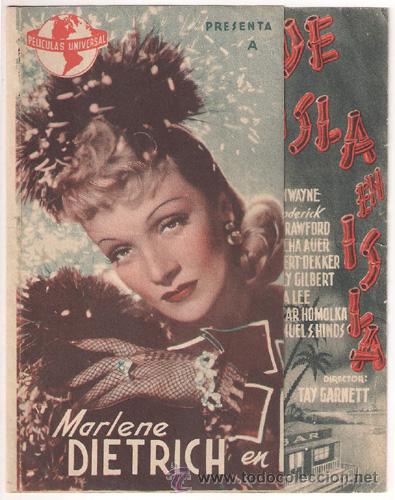 Cine: PTCC 440 DE ISLA EN ISLA PROGRAMA DOBLE UNIVERSAL MARLENE DIETRICH JOHN WAYNE - Foto 1