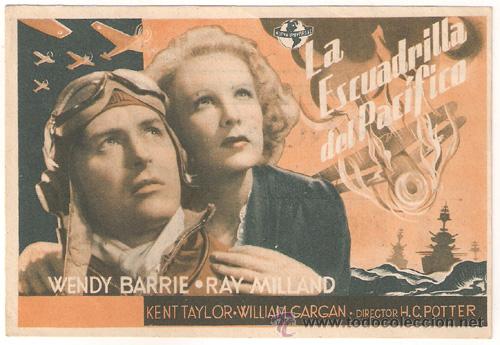 Cine: PTCC 422 LA ESCUADRILLA DEL PACIFICO PROGRAMA SENCILLO UNIVERSAL RAY MILLAND - Foto 1