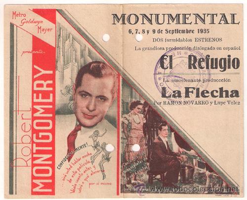 Cine: PTCC 511 EL REFUGIO PROGRAMA DOBLE MGM MAUREEN OSULLIVAN ROBERT MONTGOMERY - Foto 1