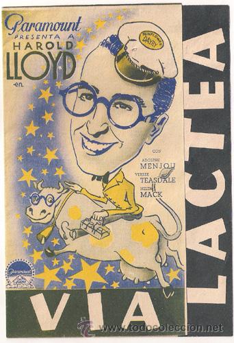 Cine: PTCC 312 LA VIA LACTEA PROGRAMA DOBLE PARAMOUNT HAROLD LLOYD - Foto 1
