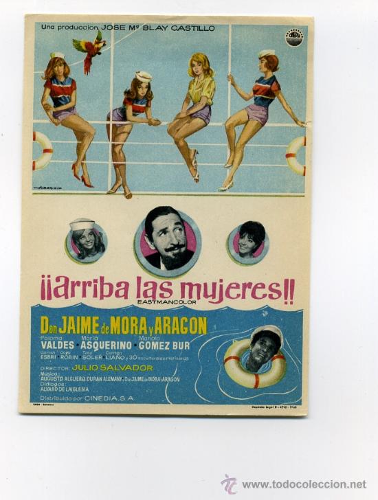Foglietti di film di film antichi di cinema: ARRIBA LAS MUJERES, con Mar&iacute;a Asquerino.