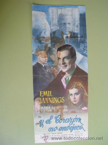 Cinema: Y EL CORAZ&Oacute;N NO ENVEJECE. Publicidad del Cine Rialto en Valencia