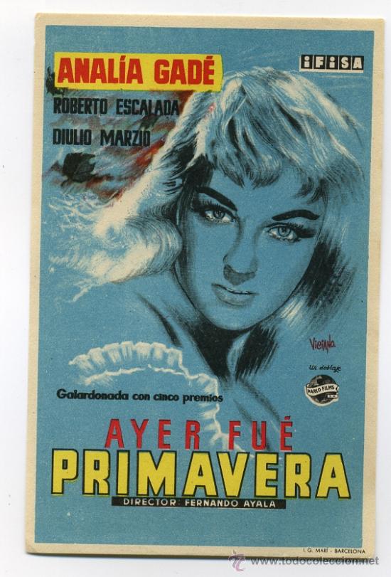 Cinema: AYER FUE PRIMAVERA, con Anal&iacute;a Gad&eacute;.