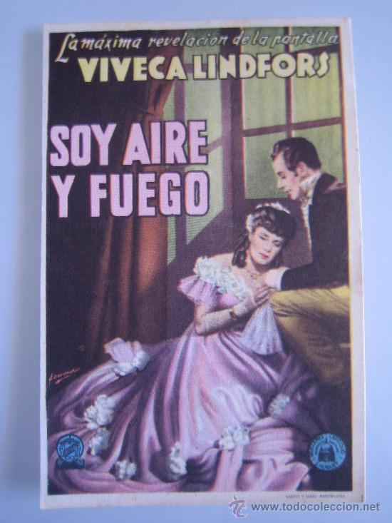 Folhetos de m&atilde;o de filmes antigos de cinema: soy aire y fuego capitolio - folleto de mano original estreno