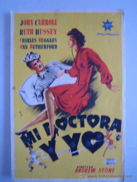 Folhetos de m&atilde;o de filmes antigos de cinema: mi doctora y yo estrella azul - folleto de mano original estreno