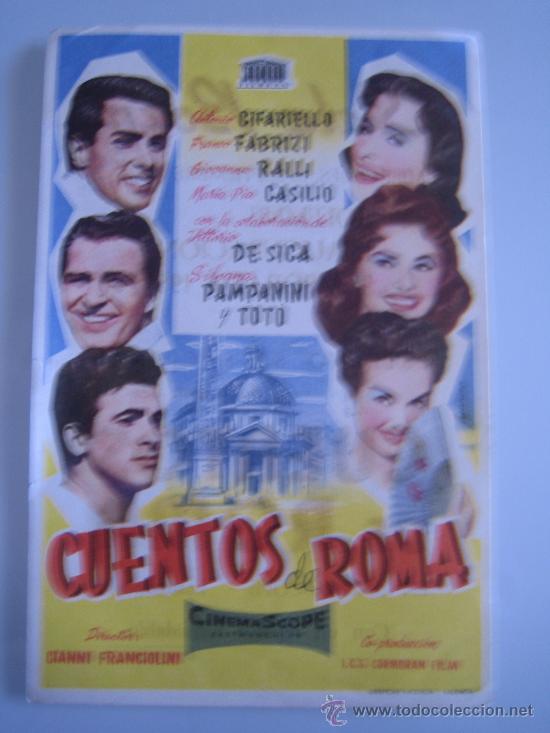 Folhetos de m&atilde;o de filmes antigos de cinema: cuentos de roma mercurio - folleto de mano original estreno