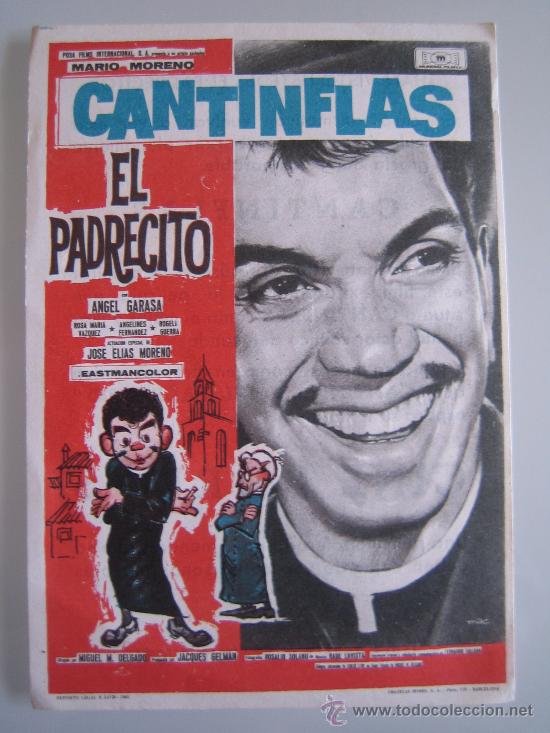 Folhetos de m&atilde;o de filmes antigos de cinema: el padrecito cantiflas mac mundial - folleto de mano original estreno