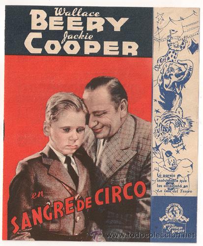 Cine: PTCC 416 SANGRE DE CIRCO PROGRAMA DOBLE MGM WALLACE BEERY JACKIE COOPER - Foto 1