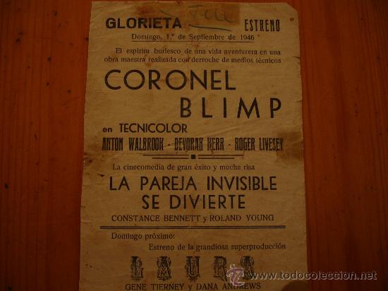 Cine: CORONEL BLIMP. ANTON WALBROOK. DEVORAH KERR CINE GLORIETA - Foto 2
