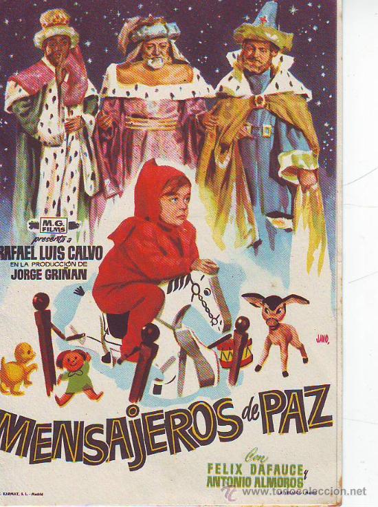 Flyers Publicitaires de Films Anciens: MENSAJEROS DE PAZ - RAFAEL LUIS CALVO