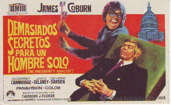 Folhetos de m&atilde;o de filmes antigos de cinema: demasiados secretos para un hombre solo