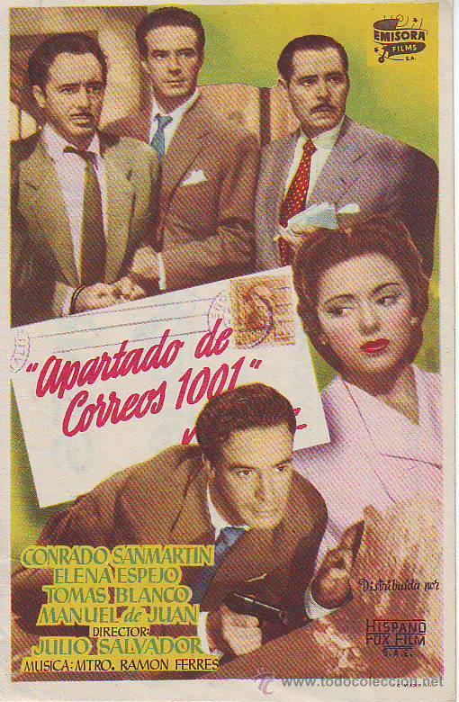 Foglietti di film di film antichi di cinema: apartado de correos 1001 - C/P