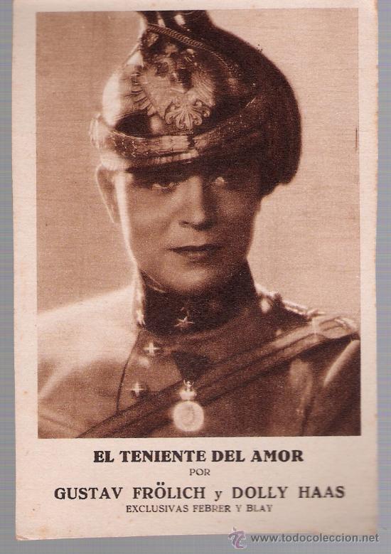 Cine: El Teniente del Amor.Programa tarjeta de Febrer y Blay. - Foto 1
