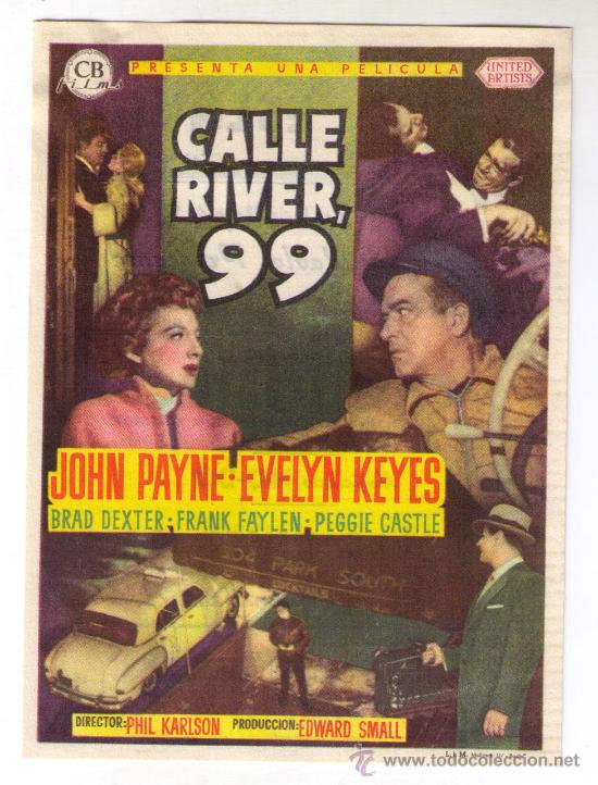 Cinema: CALLE RIVER, 99 - JOHN PAYNE- 1953 - PUBLICIDAD EN CINE ESLAVA EL 9-5-54