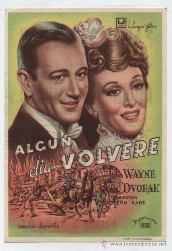 Cine: Alg&uacute;n d&iacute;a volver&eacute;. Sencillo de U Films. Sal&oacute;n de Verano - Ubeda.   &iexcl;IMPECABLE!